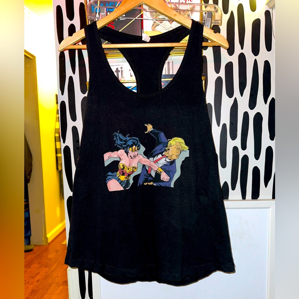 Wonder Woman vs Trump Racerback Tank